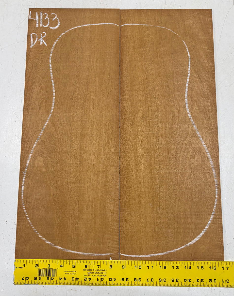 Flame Genuine Mahogany Dreadnought Guitar Back Set #4133