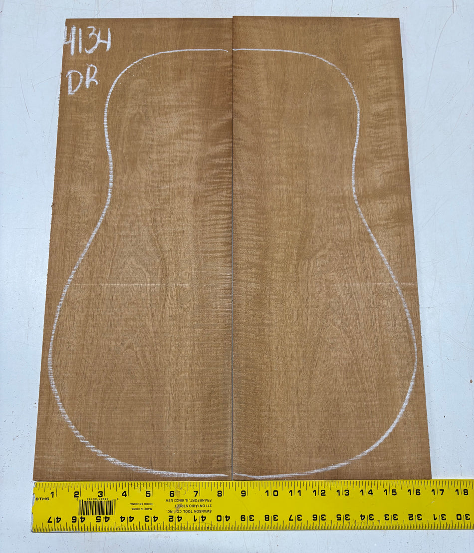 Flame Genuine Mahogany Dreadnought Guitar Back Set #4134