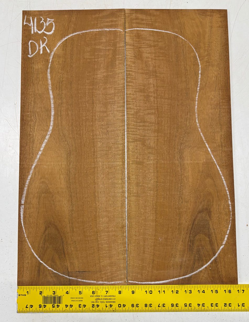 Flame Genuine Mahogany Dreadnought Guitar Back Set #4135
