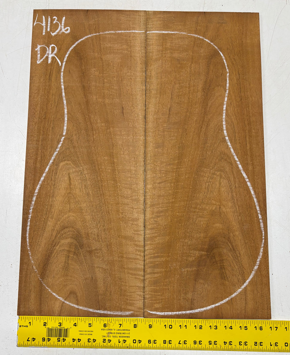 Flame Genuine Mahogany Dreadnought Guitar Back Set #4136