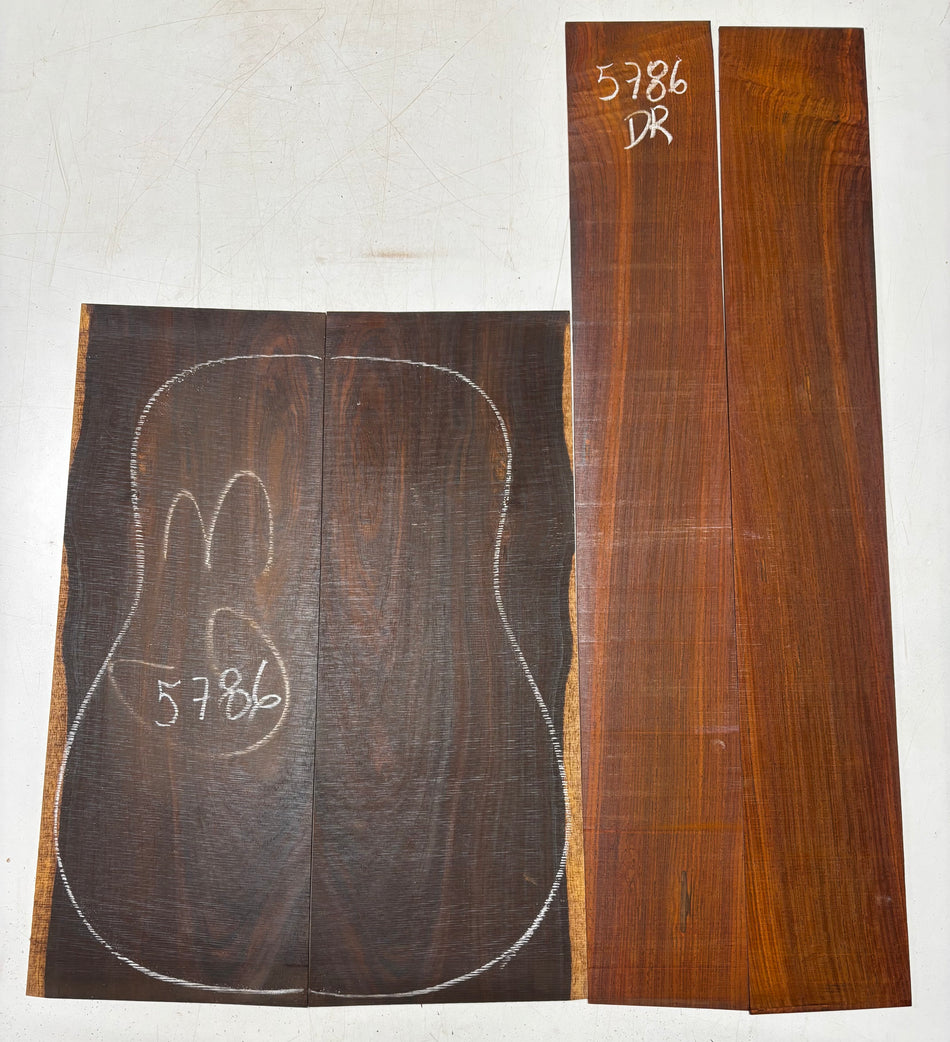 Cocobolo Dreadnought Guitar Back And Side Set #5786