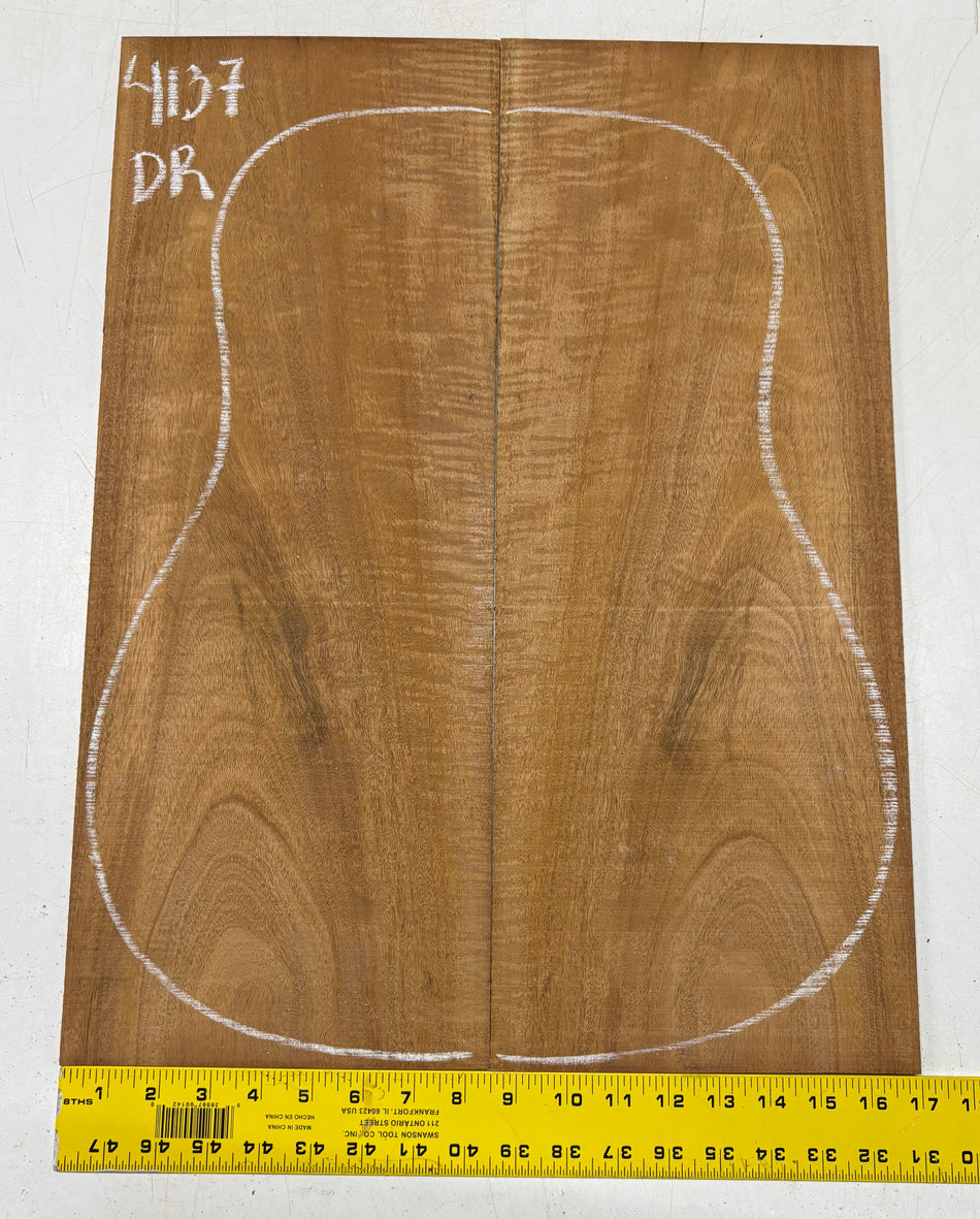 Flame Genuine Mahogany Dreadnought Guitar Back Set #4137