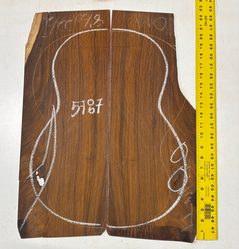 Cocobolo Classical Guitar Back Set 22"x7-1/4"x3/16" #5787