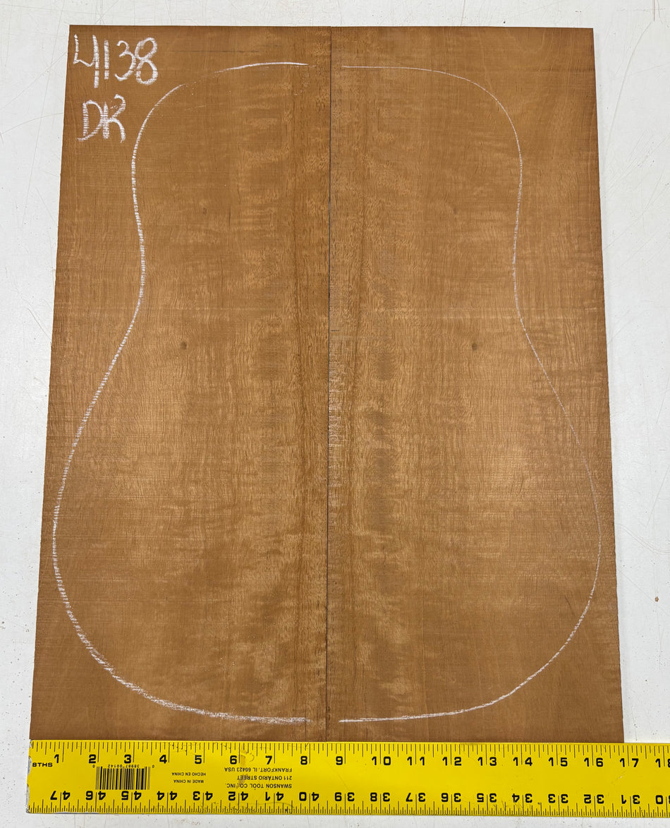Flame Genuine Mahogany Dreadnought Guitar Back Set #4138