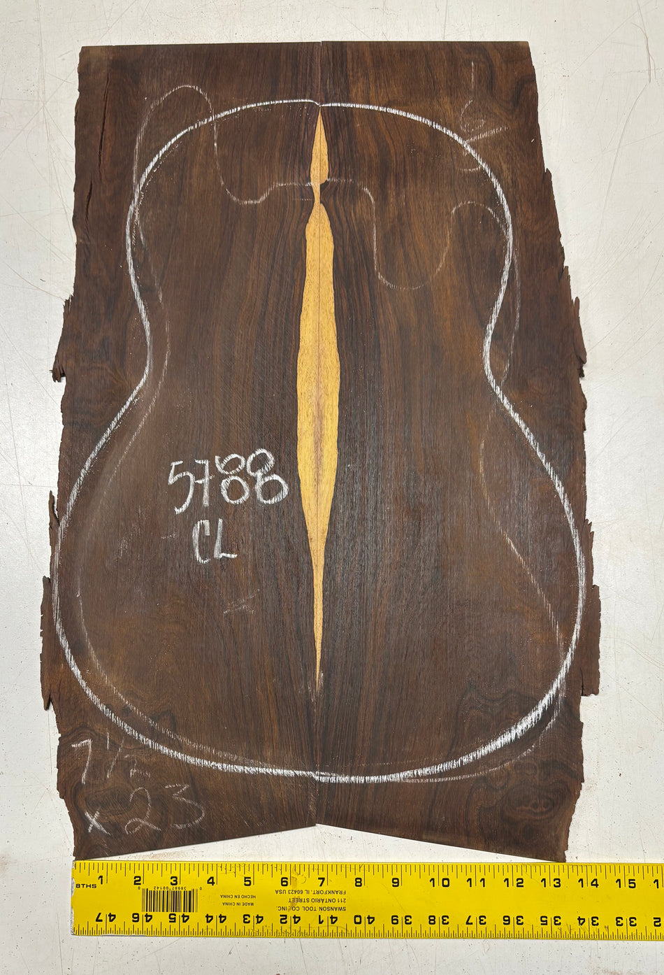 Cocobolo Classical Guitar Back Set 22"x7-1/4"x3/16" #5788