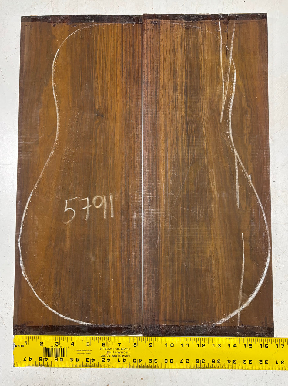 Cocobolo Dreadnought Guitar Back Set 21"x8"x1/8" #5791