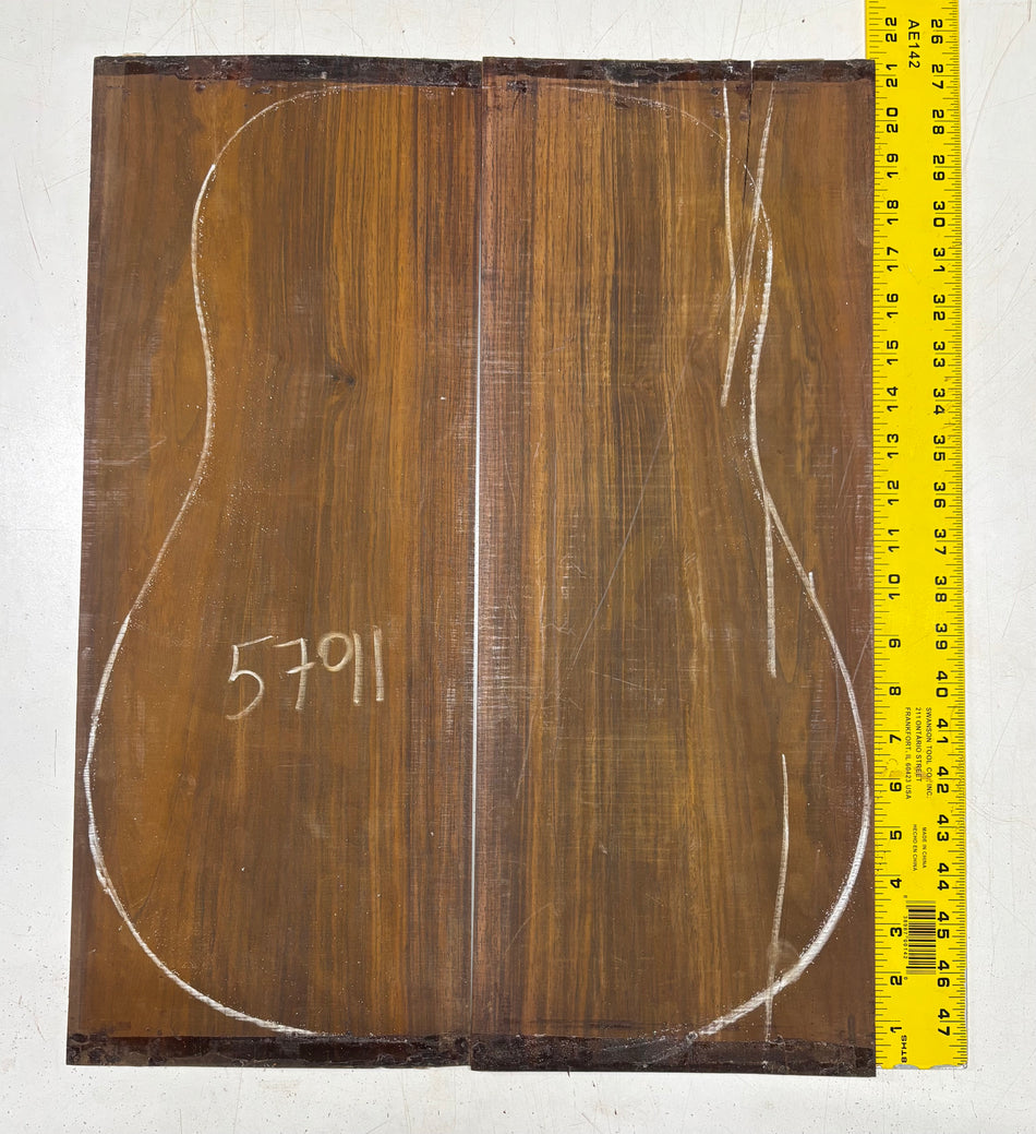 Cocobolo Dreadnought Guitar Back Set 21"x8"x1/8" #5791