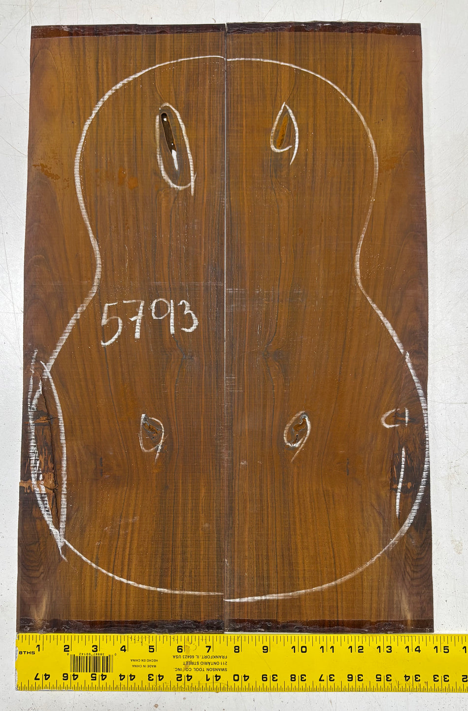 Cocobolo Classical Guitar Back Set 22"x7-1/8"x1/8" #5793