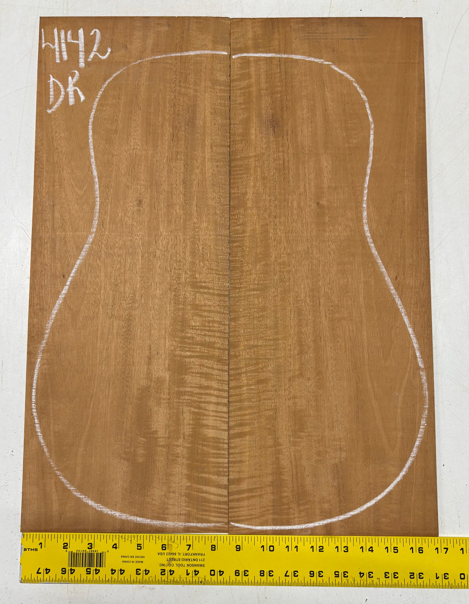Flame Genuine Mahogany Dreadnought Guitar Back Set #4142