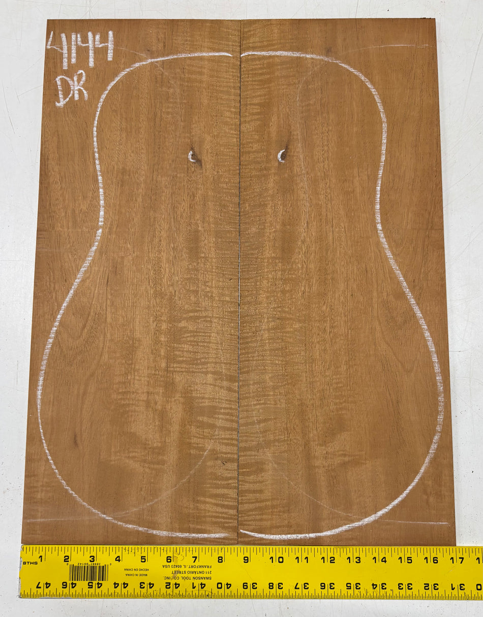 Flame Genuine Mahogany Dreadnought Guitar Back Set #4144