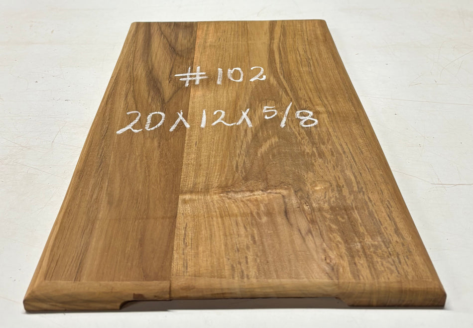 Teak Wood Chopping/Cutting Board (2 Piece- Glued)-20" x 12" x 5/8" #102 - Exotic Wood Zone