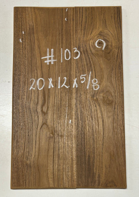 Teak Wood Chopping/Cutting Board (2 Piece- Glued)-20" x 12" x 5/8" #103 - Exotic Wood Zone