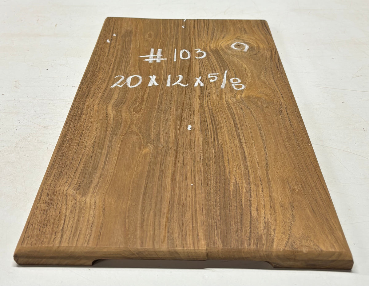 Teak Wood Chopping/Cutting Board (2 Piece- Glued)-20" x 12" x 5/8" #103 - Exotic Wood Zone