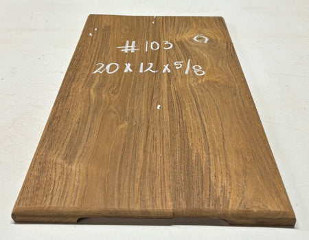 Teak Wood Chopping/Cutting Board (2 Piece- Glued)-20" x 12" x 5/8" #103 - Exotic Wood Zone