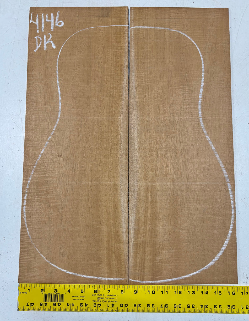 Flame Genuine Mahogany Dreadnought Guitar Back Set #4146