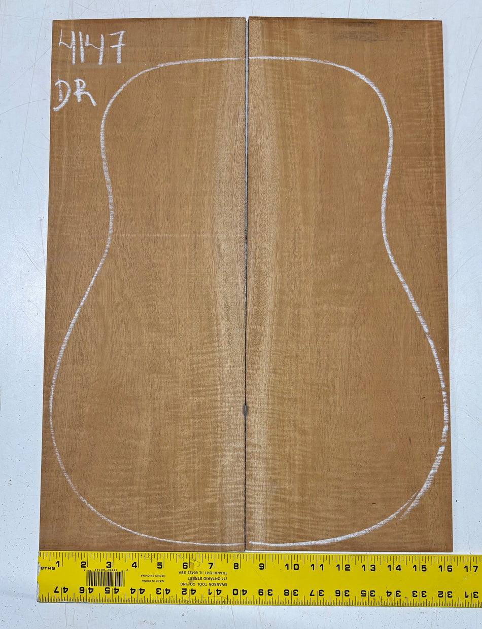 Flame Genuine Mahogany Dreadnought Guitar Back Set #4147