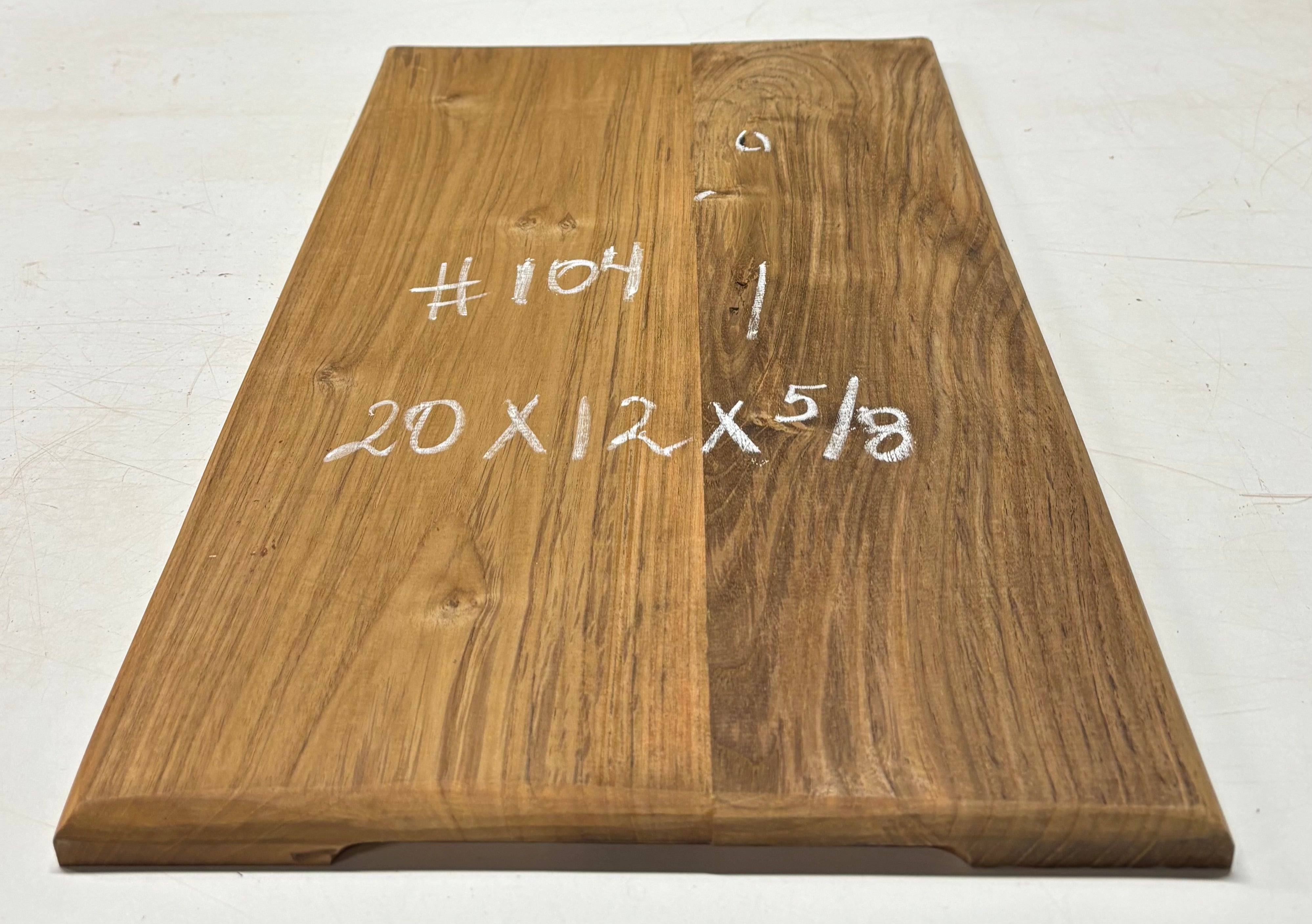 Teak Wood Chopping/Cutting Board (2 Piece- Glued)-20" x 12" x 5/8" #104 - Exotic Wood Zone