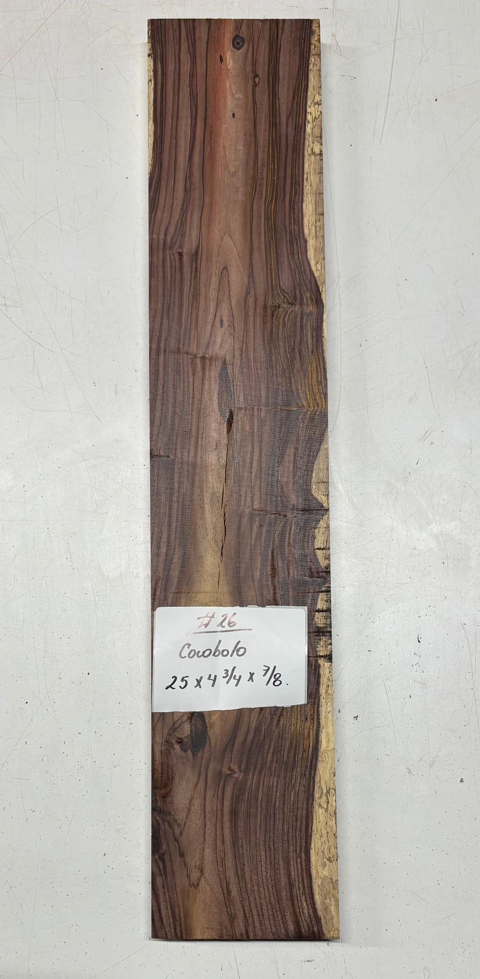 Cocobolo Lumber Board 25" x 4-3/4" x 7/8" #26