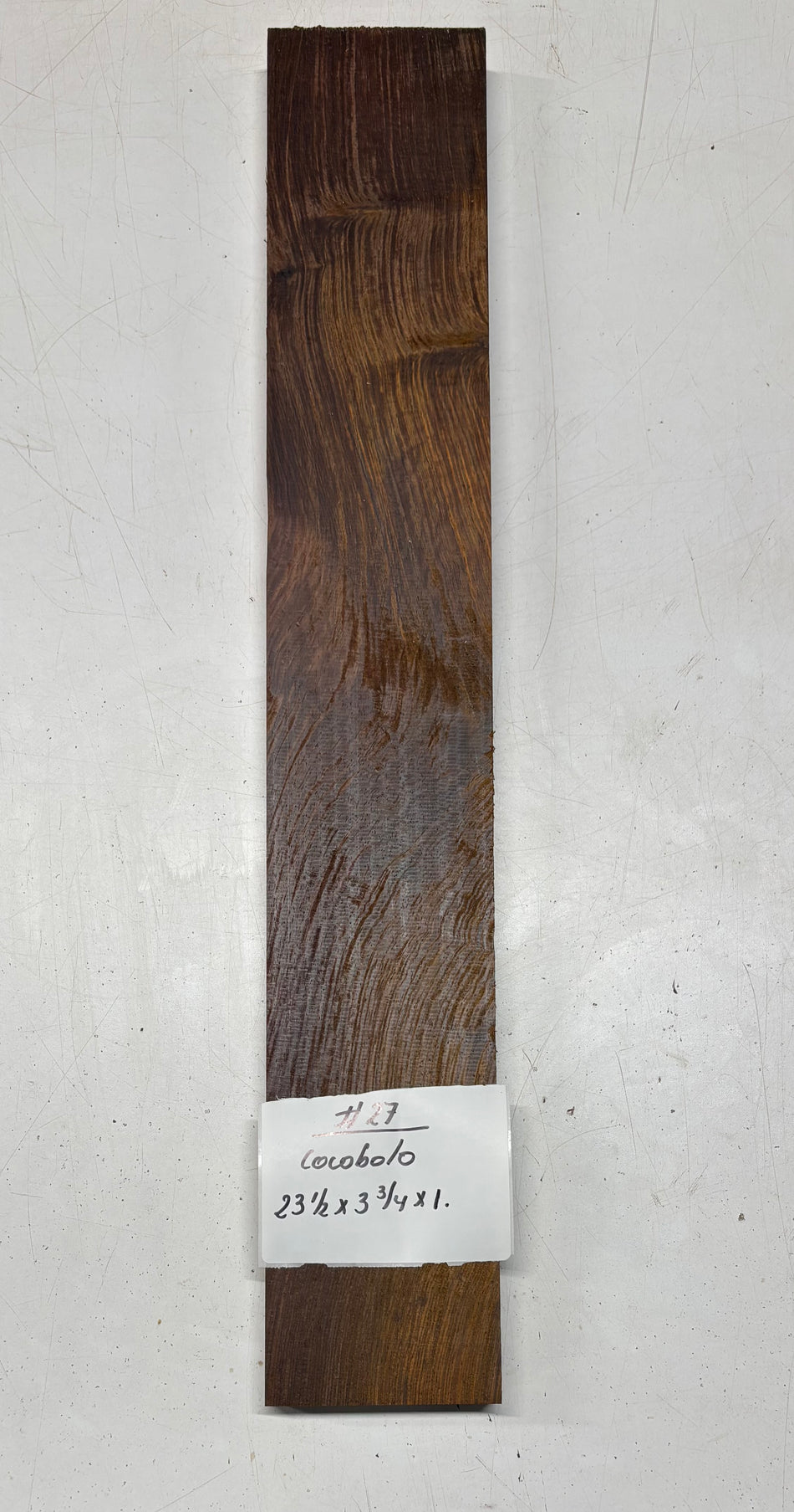 Cocobolo Lumber Board 23-1/2" x 3-3/4" x 1" #27