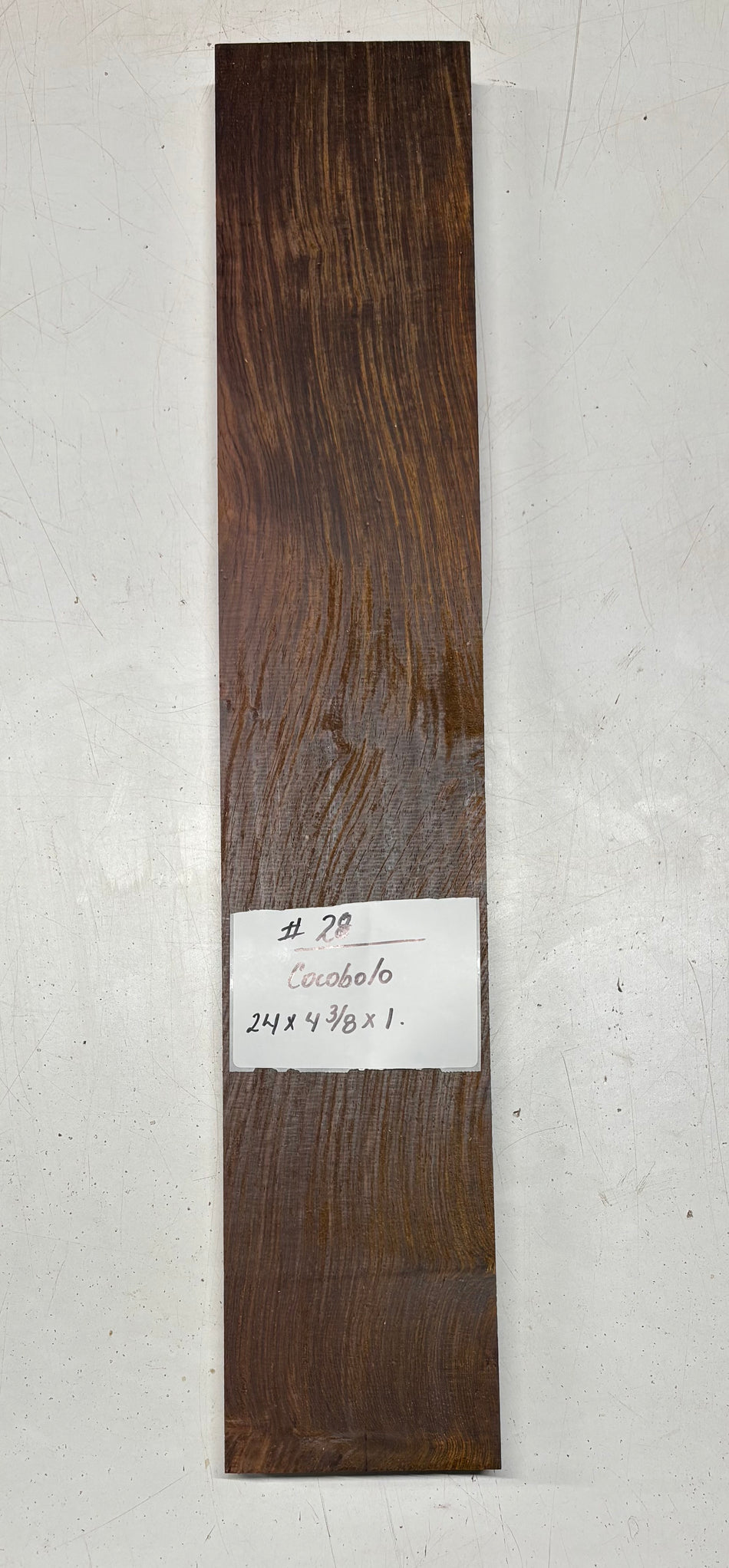 Cocobolo Lumber Board 24" x 4-3/8" x 1" #28