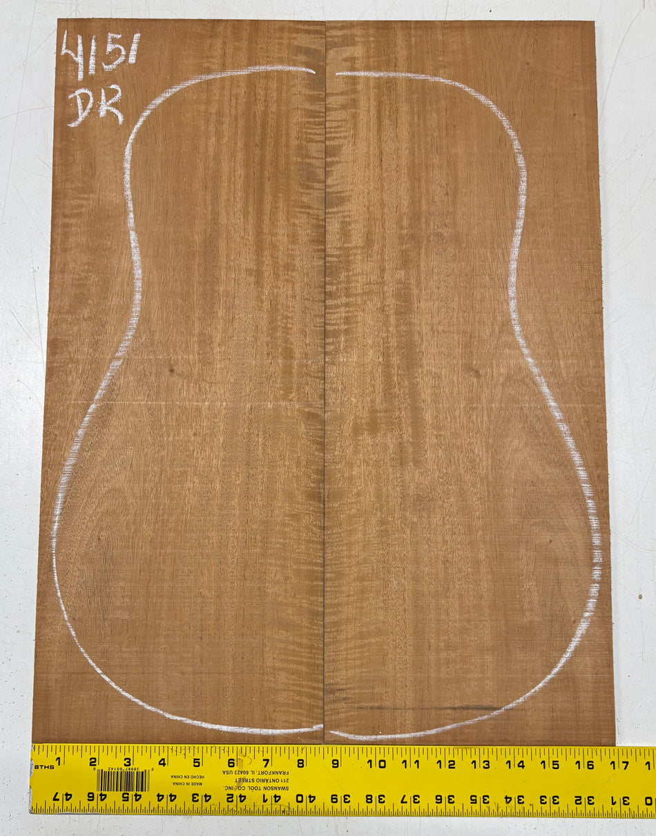 Flame Genuine Mahogany Dreadnought Guitar Back Set #4151
