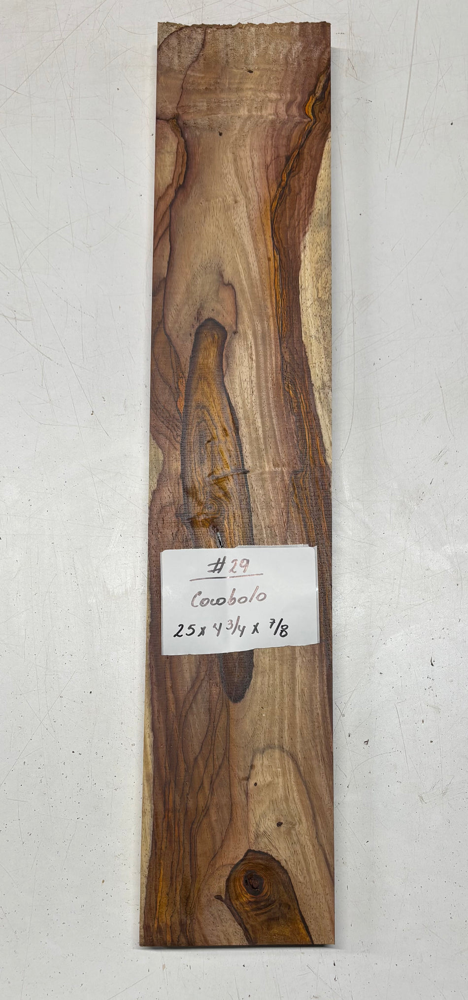 Cocobolo Lumber Board 25" x 4-3/4" x 7/8" #29