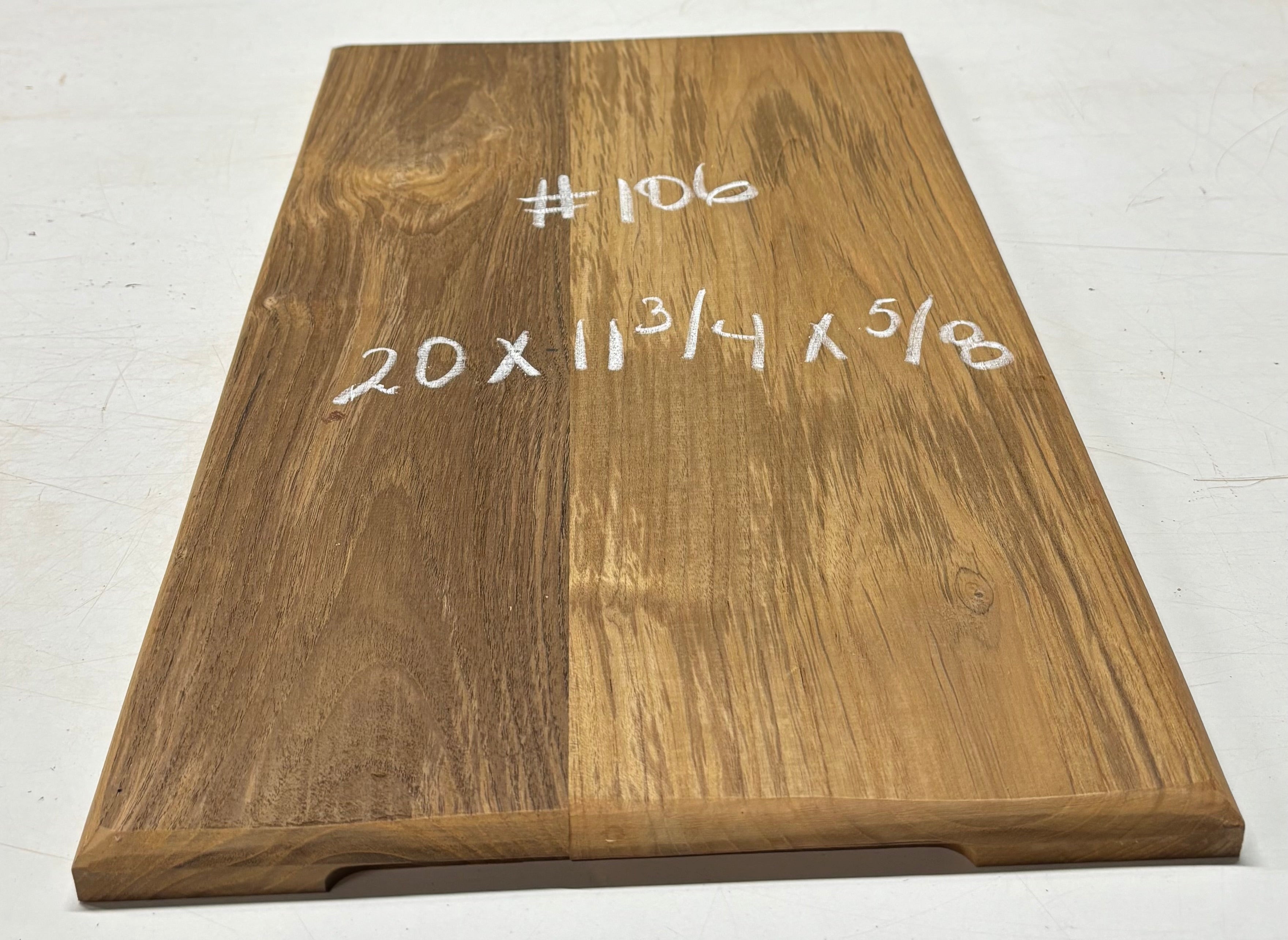 Teak Wood Chopping/Cutting Board (2 Piece- Glued)-20" x 11-3/4" x 5/8" #106 - Exotic Wood Zone