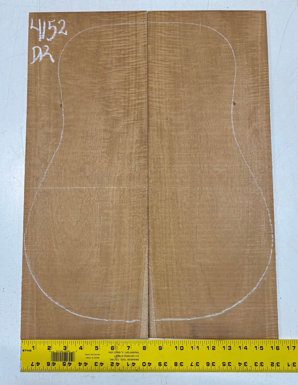 Flame Genuine Mahogany Dreadnought Guitar Back Set #4152