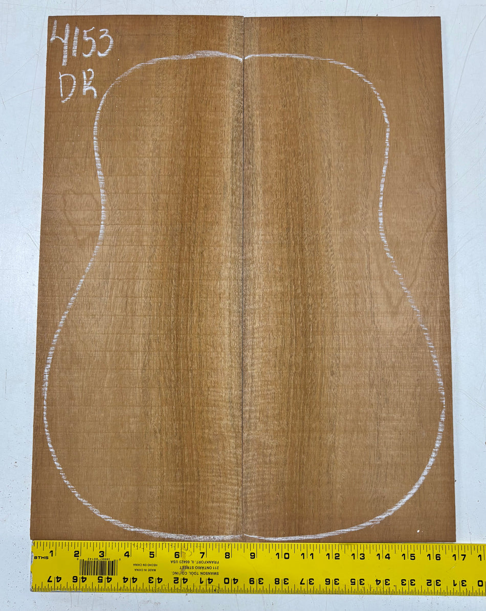Flame Genuine Mahogany Dreadnought Guitar Back Set #4153