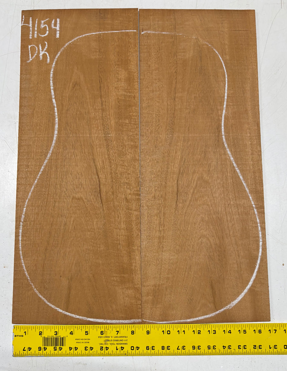 Flame Genuine Mahogany Dreadnought Guitar Back Set #4154