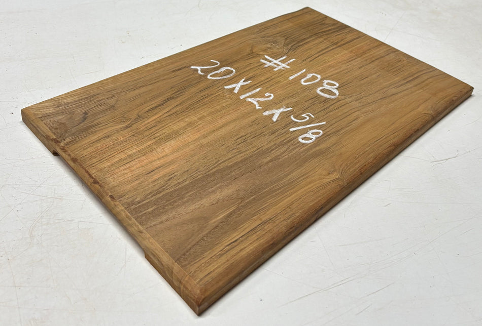 Teak Wood Chopping/Cutting Board (2 Piece- Glued)-20" x 12" x 5/8" #108 - Exotic Wood Zone