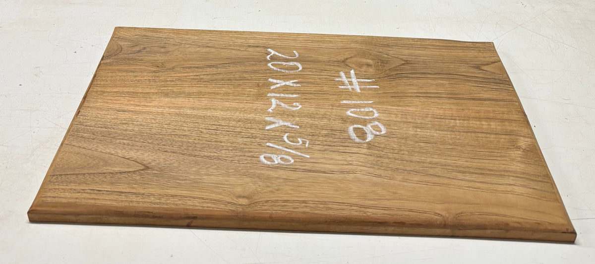 Teak Wood Chopping/Cutting Board (2 Piece- Glued)-20" x 12" x 5/8" #108 - Exotic Wood Zone