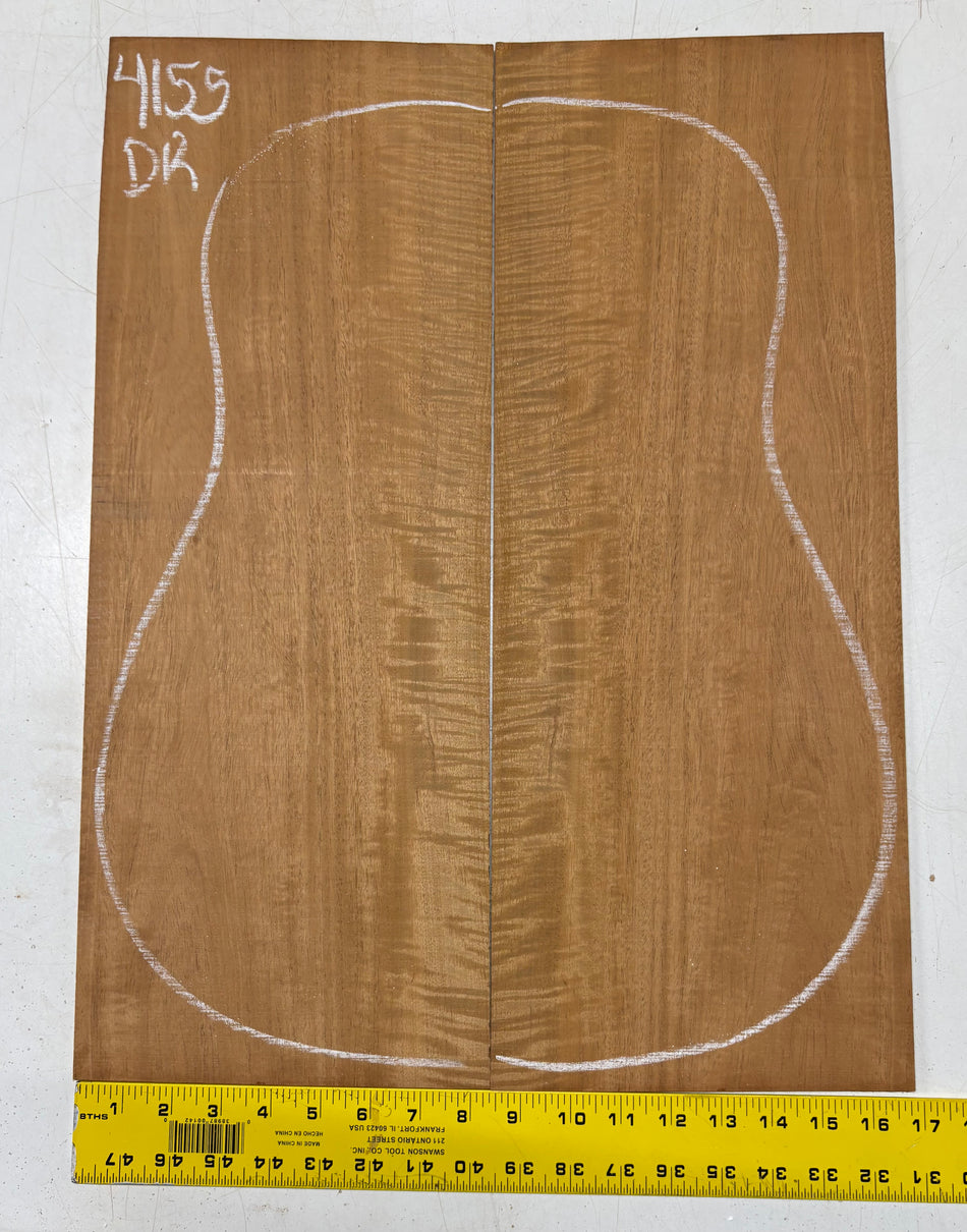 Flame Genuine Mahogany Dreadnought Guitar Back Set #4155