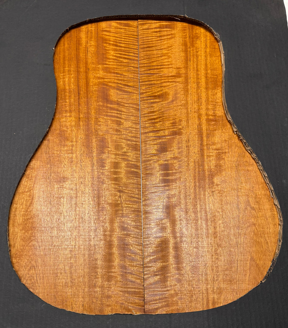 Flame Genuine Mahogany Dreadnought Guitar Back Set #4155