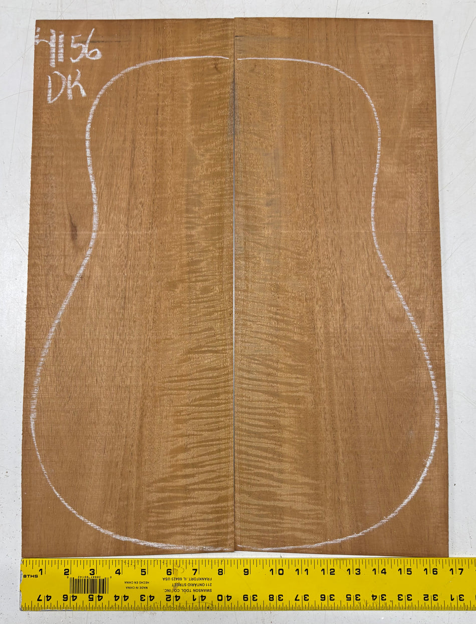 Flame Genuine Mahogany Dreadnought Guitar Back Set #4156