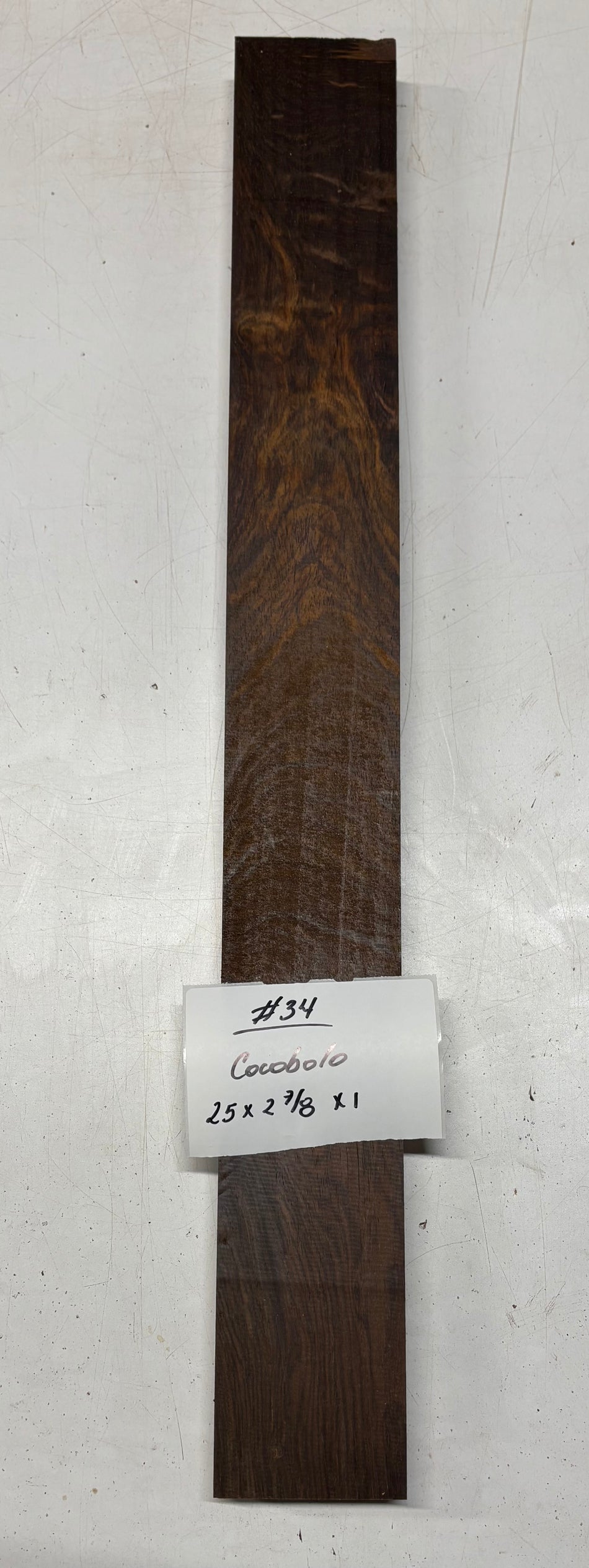 Cocobolo Lumber Board 25" x 2-7/8" x 1" #34