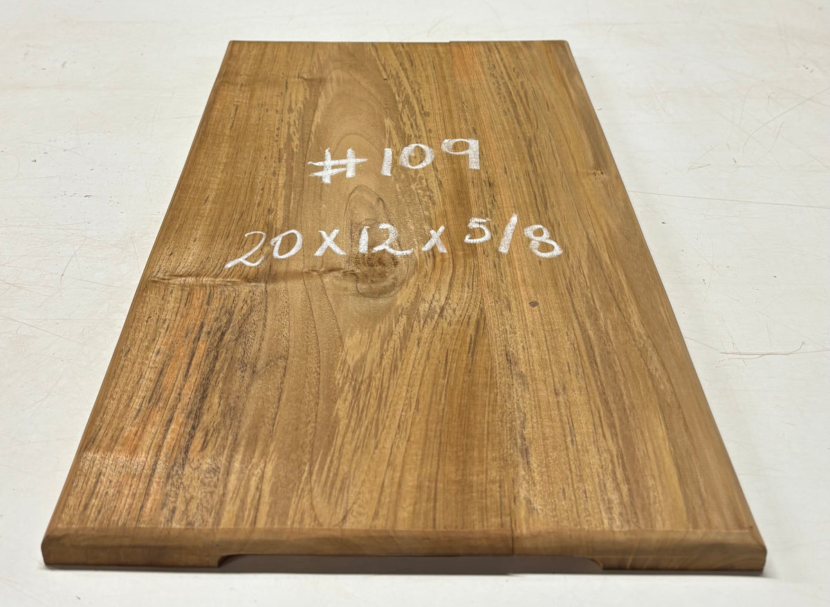Teak Wood Chopping/Cutting Board (2 Piece- Glued)-20" x 12" x 5/8" #109 - Exotic Wood Zone