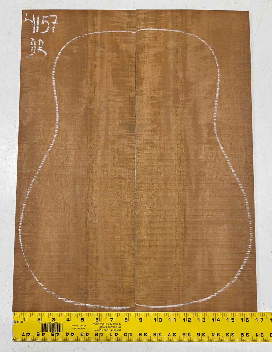 Flame Genuine Mahogany Dreadnought Guitar Back Set #4157