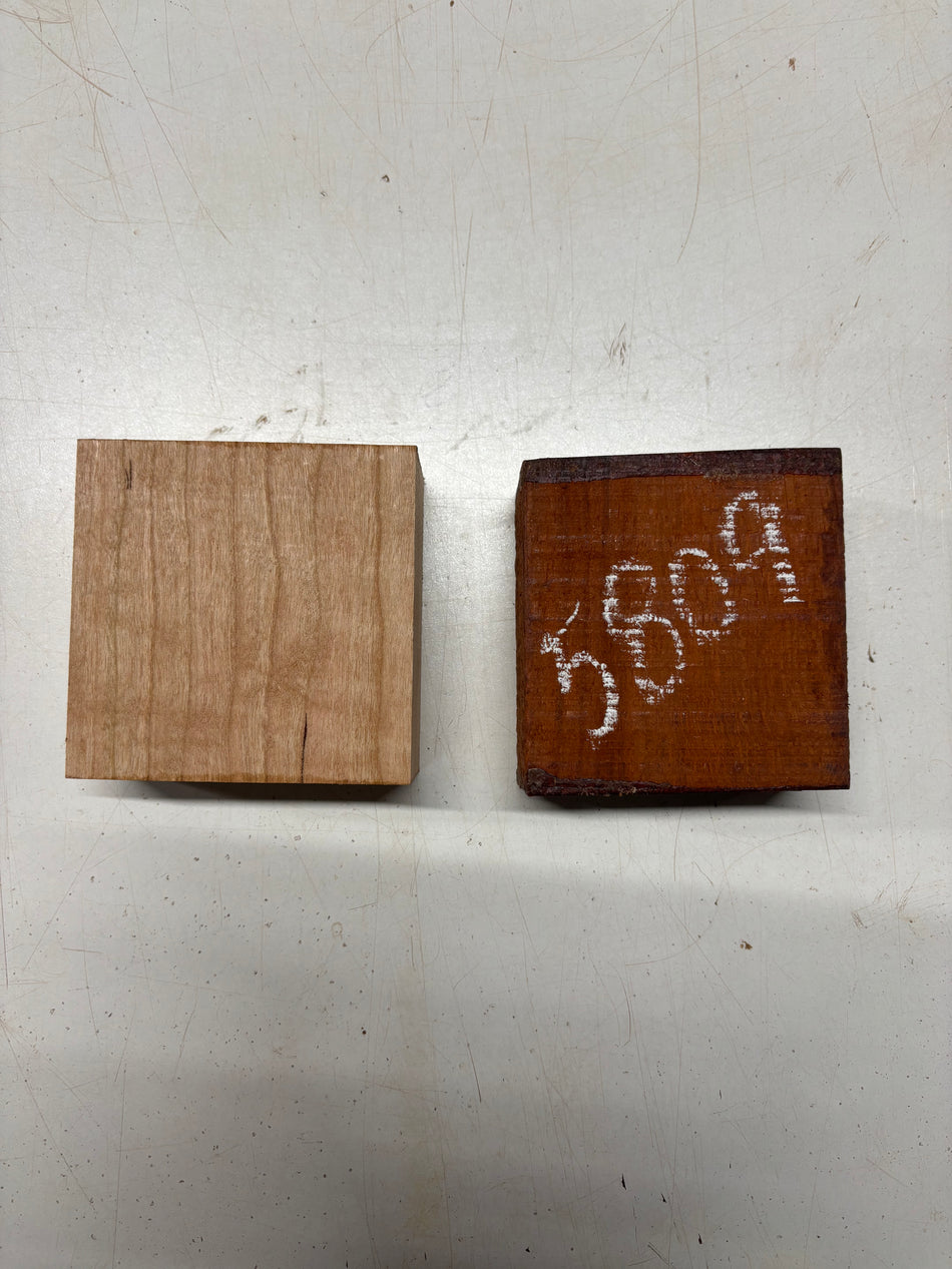 2 Pack, 2 Species Padauk + Cherry Bowl Blanks   Cherry - 4"x4"x2"  Padauk 4"x4"x1-7/8"#5809