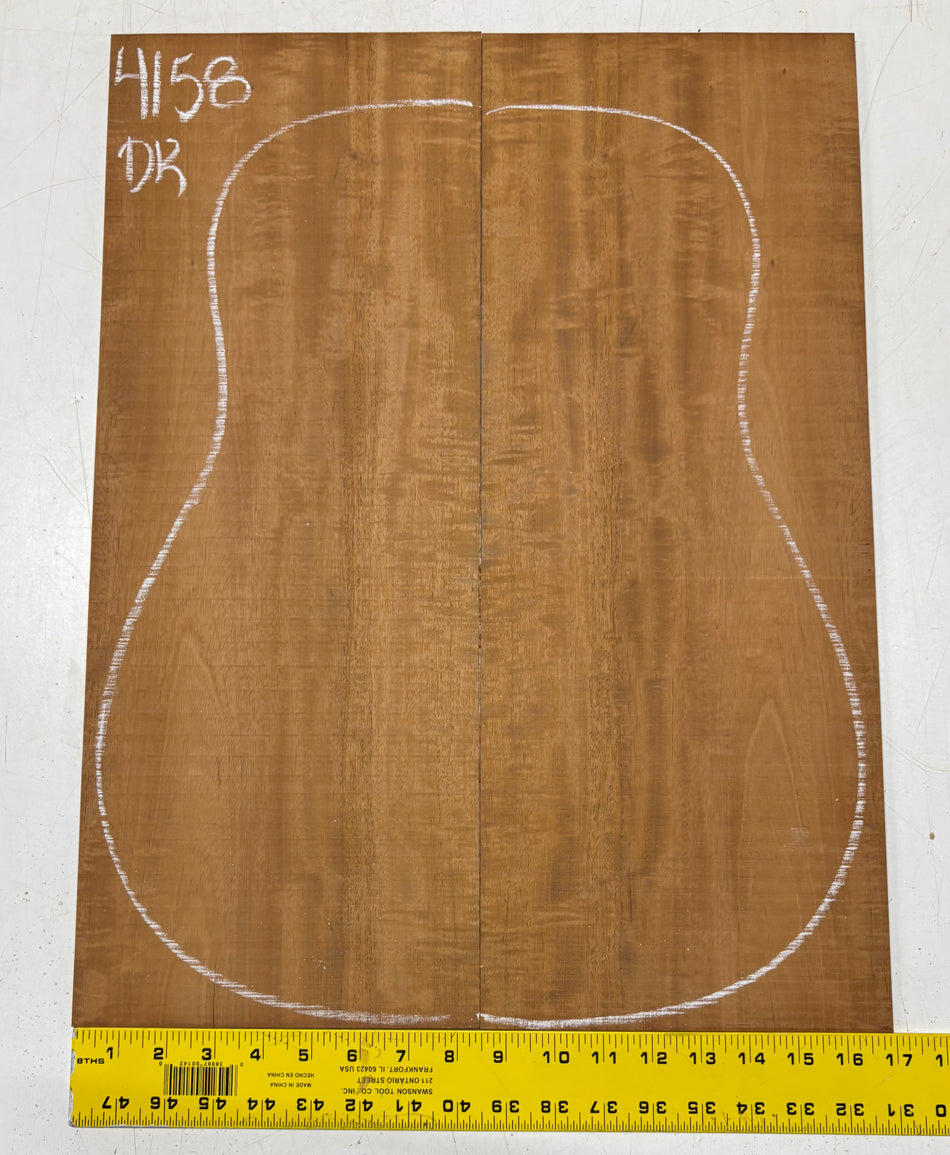 Flame Genuine Mahogany Dreadnought Guitar Back Set #4158