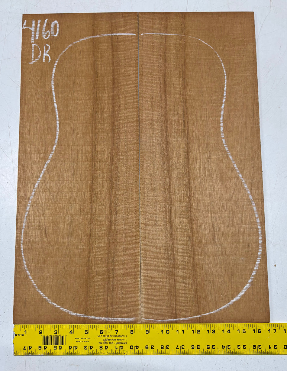 Flame Genuine Mahogany Dreadnought Guitar Back Set #4160