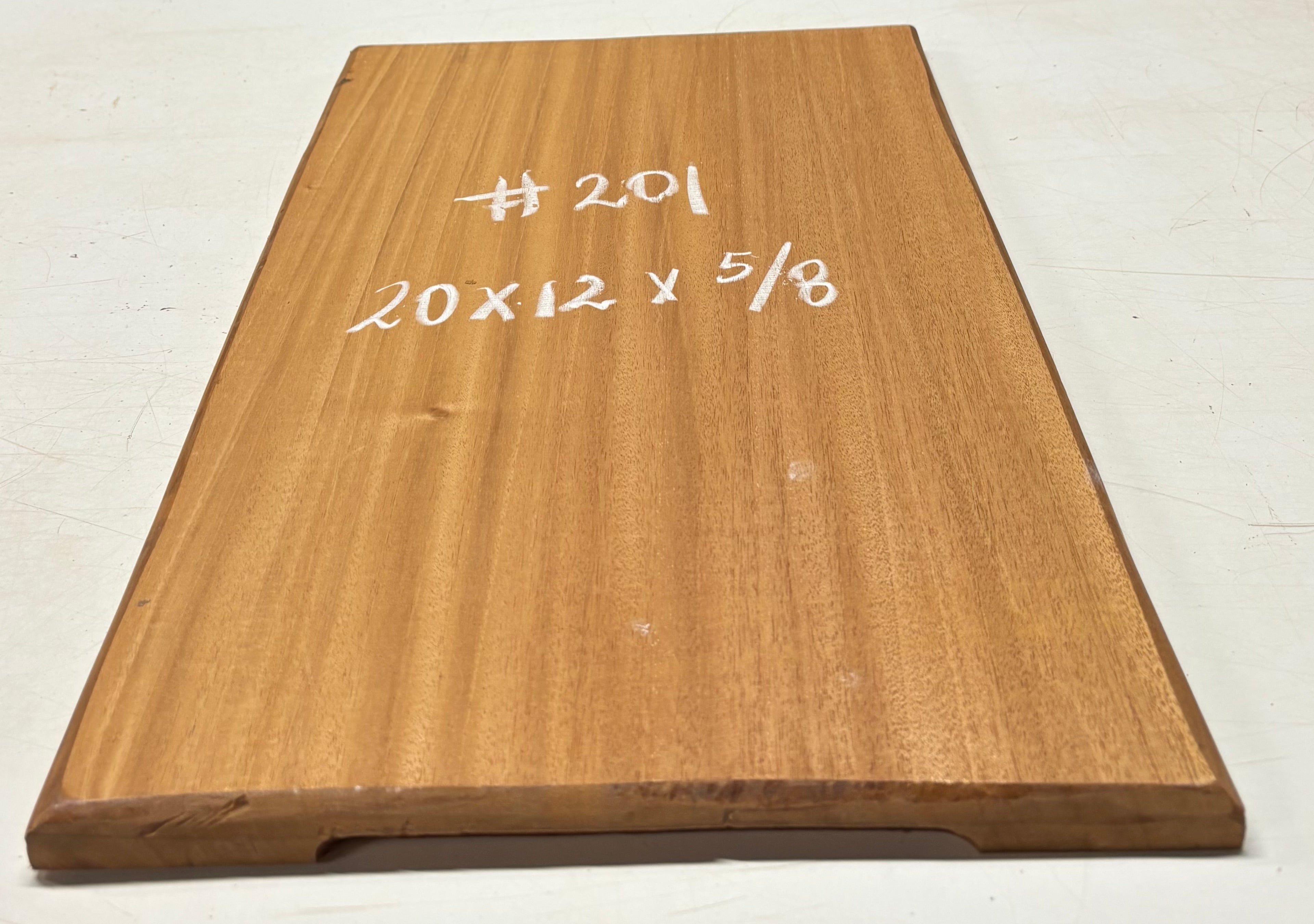 Honduras Mahogany Wood Chopping/Cutting Board (Single Piece)- 20" x 12" x 5/8" #201 - Exotic Wood Zone