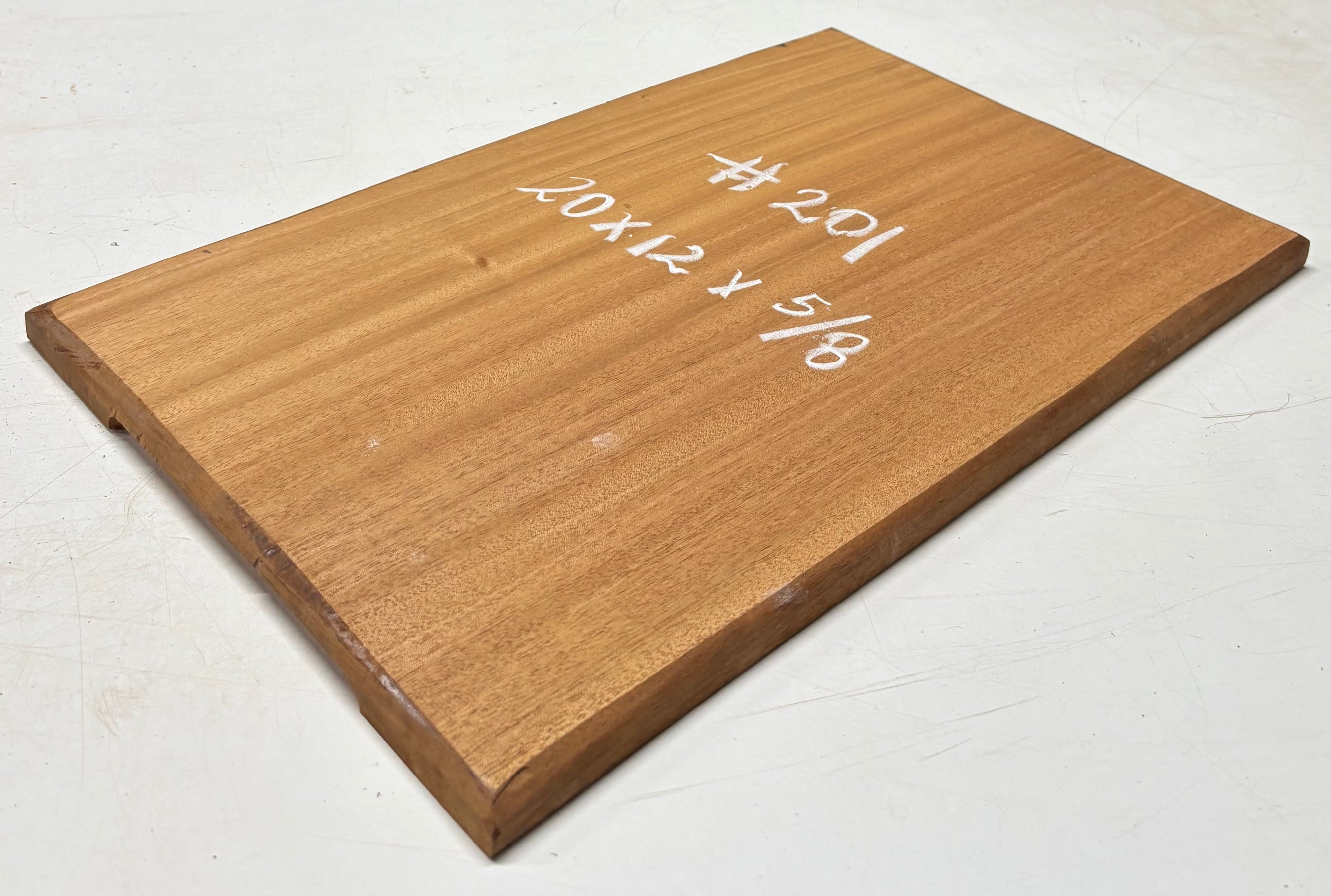 Honduras Mahogany Wood Chopping/Cutting Board (Single Piece)- 20" x 12" x 5/8" #201 - Exotic Wood Zone