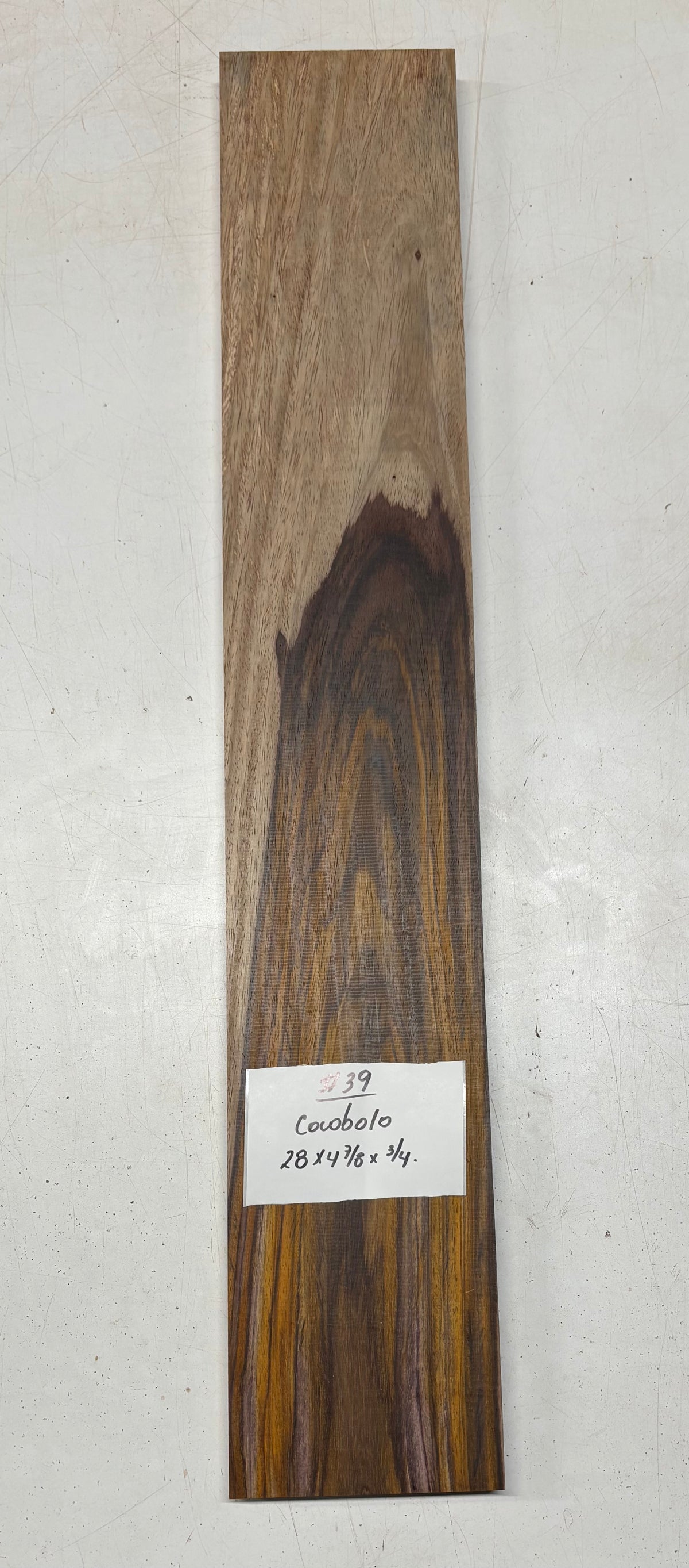 Cocobolo Lumber Board 28" x 4-7/8" x 3/4" #39 - Exotic Wood Zone