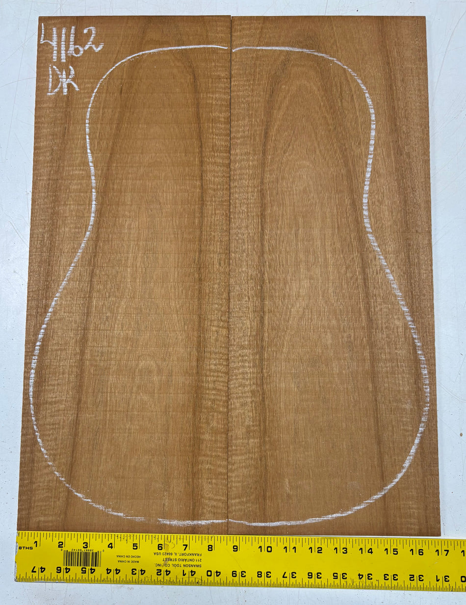 Flame Genuine Mahogany Dreadnought Guitar Back Set #4162