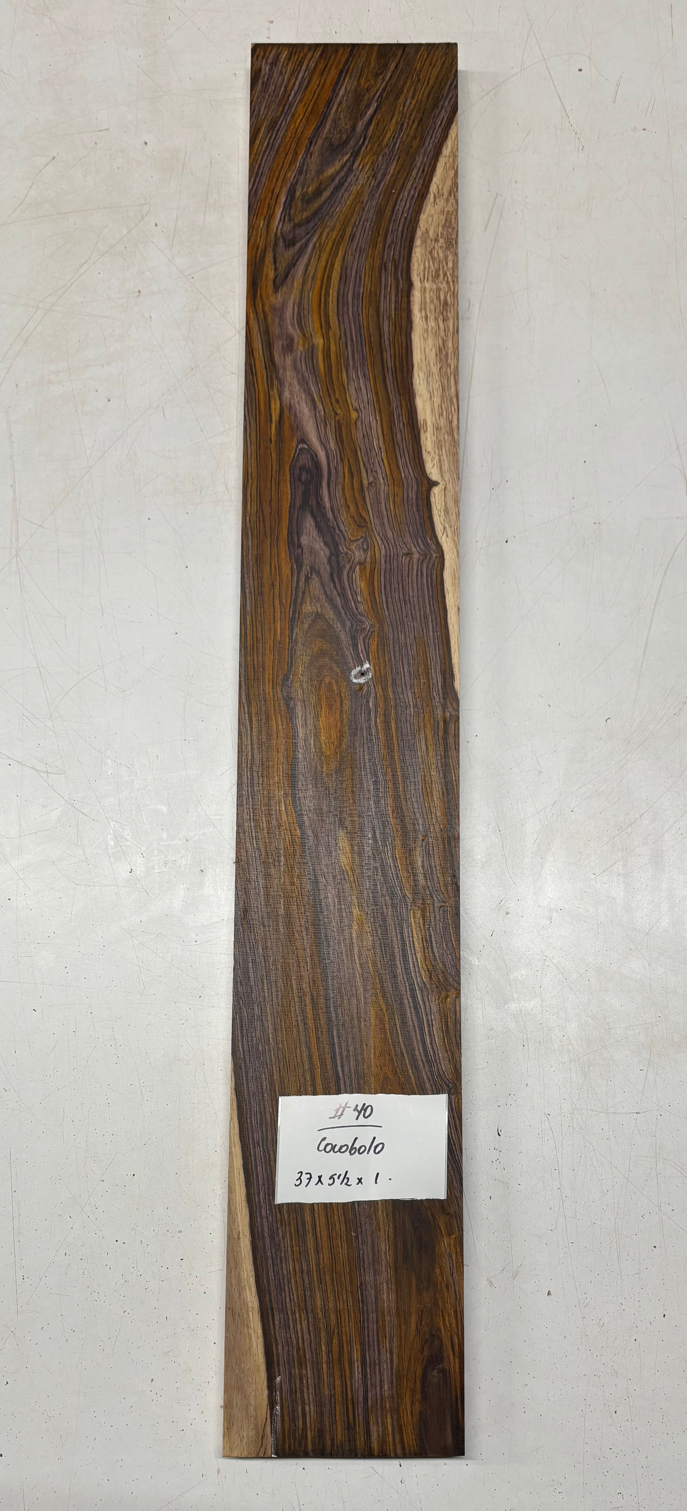 Cocobolo Lumber Board 37" x 5-1/2" x 1" #40 - Exotic Wood Zone