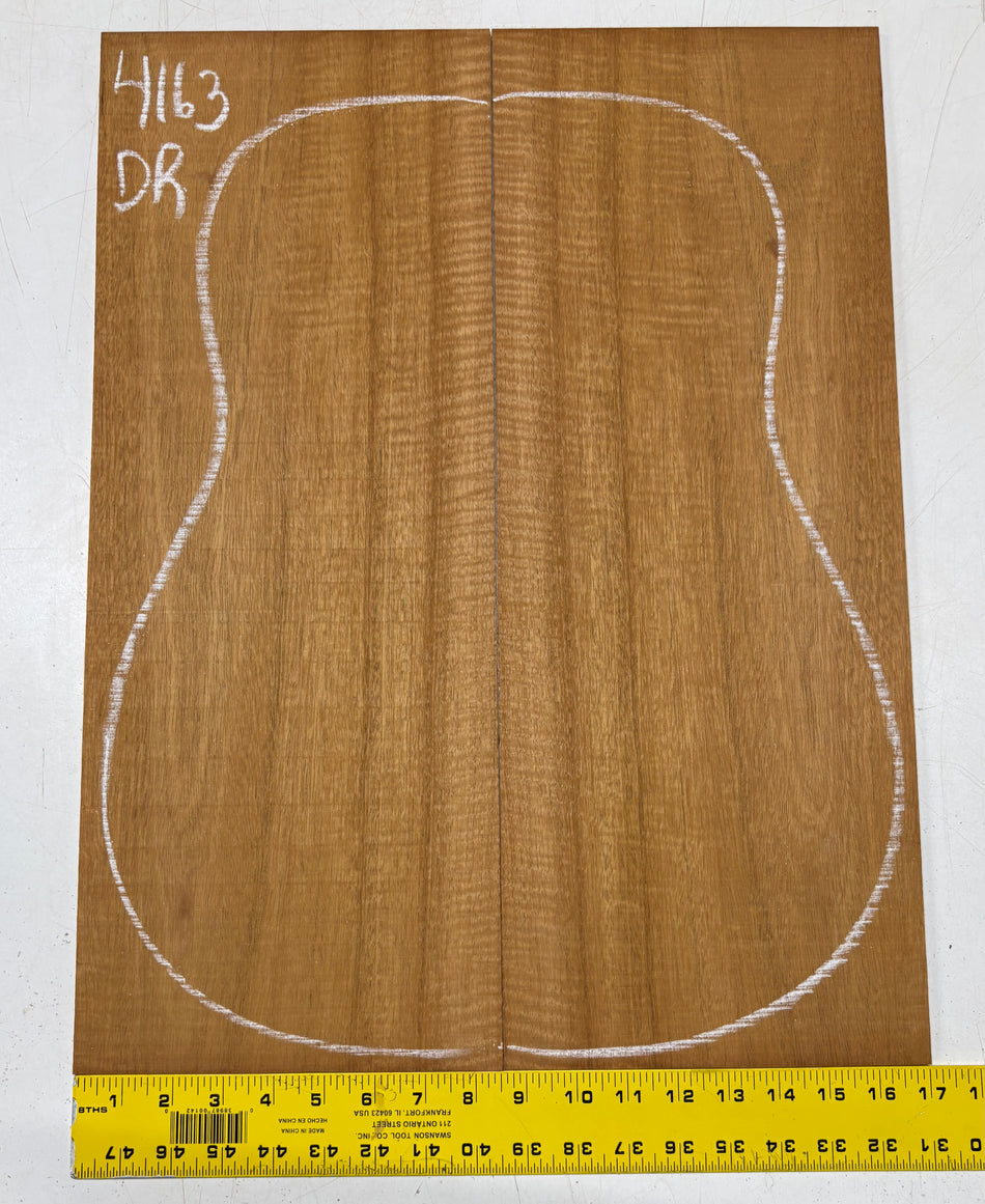 Flame Genuine Mahogany Dreadnought Guitar Back Set #4163