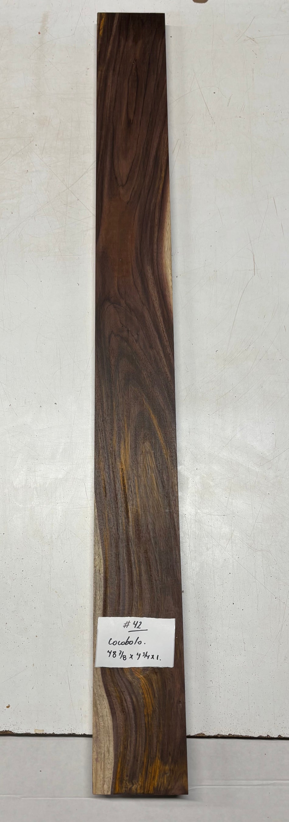Cocobolo Lumber Board 48-7/8" x 4-3/4" x 1" #42
