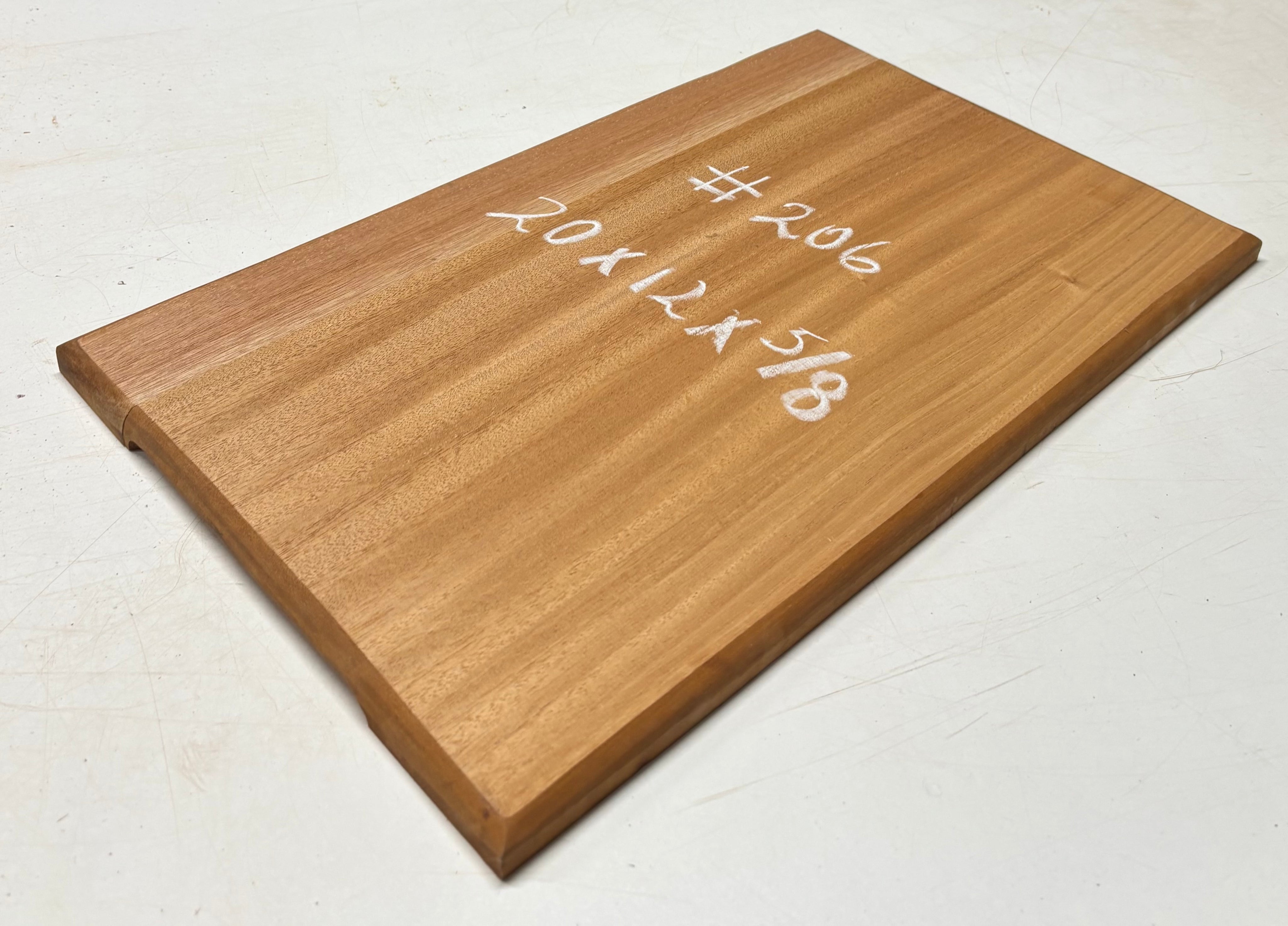 Honduras Mahogany Wood Chopping/Cutting Board (2 Piece- Glued)- 20" x 12" x 5/8" #206 - Exotic Wood Zone