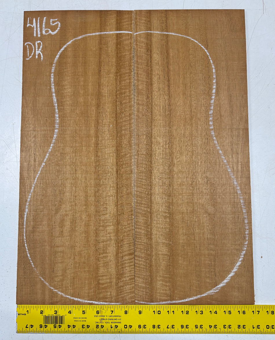 Flame Genuine Mahogany Dreadnought Guitar Back Set #4165